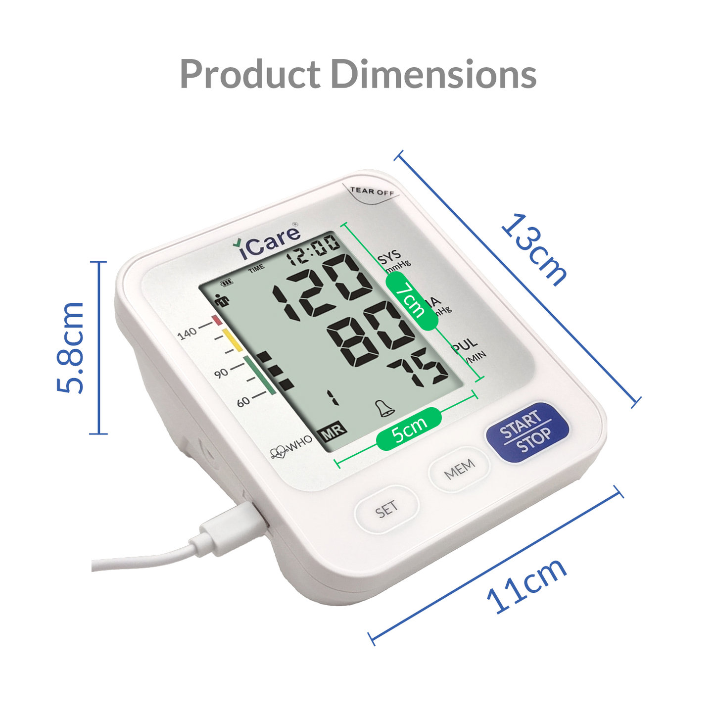 iCare Bundle Deal 32 OCP50 Glucose Meter + CK260 Digital BP Monitor, Blood Sugar Kit with Blood Pressure Monitor Bundle