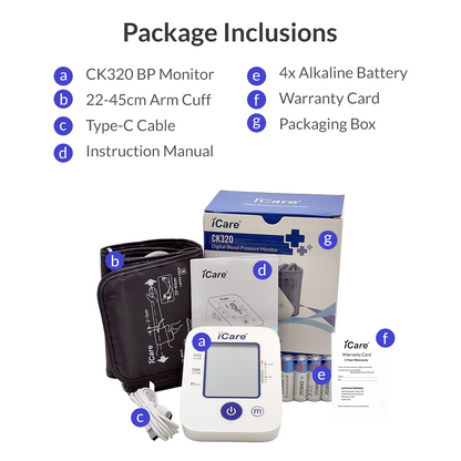 iCare Bundle Deal 31 OCP50 Glucose Meter + CK320 Digital BP Monitor, Blood Sugar Kit with Blood Pressure Monitor Bundle