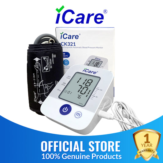 iCare CK321 Rechargeable Automatic Blood Pressure Monitor Digital , Large Arm Cuff 22-45cm BP Monitor