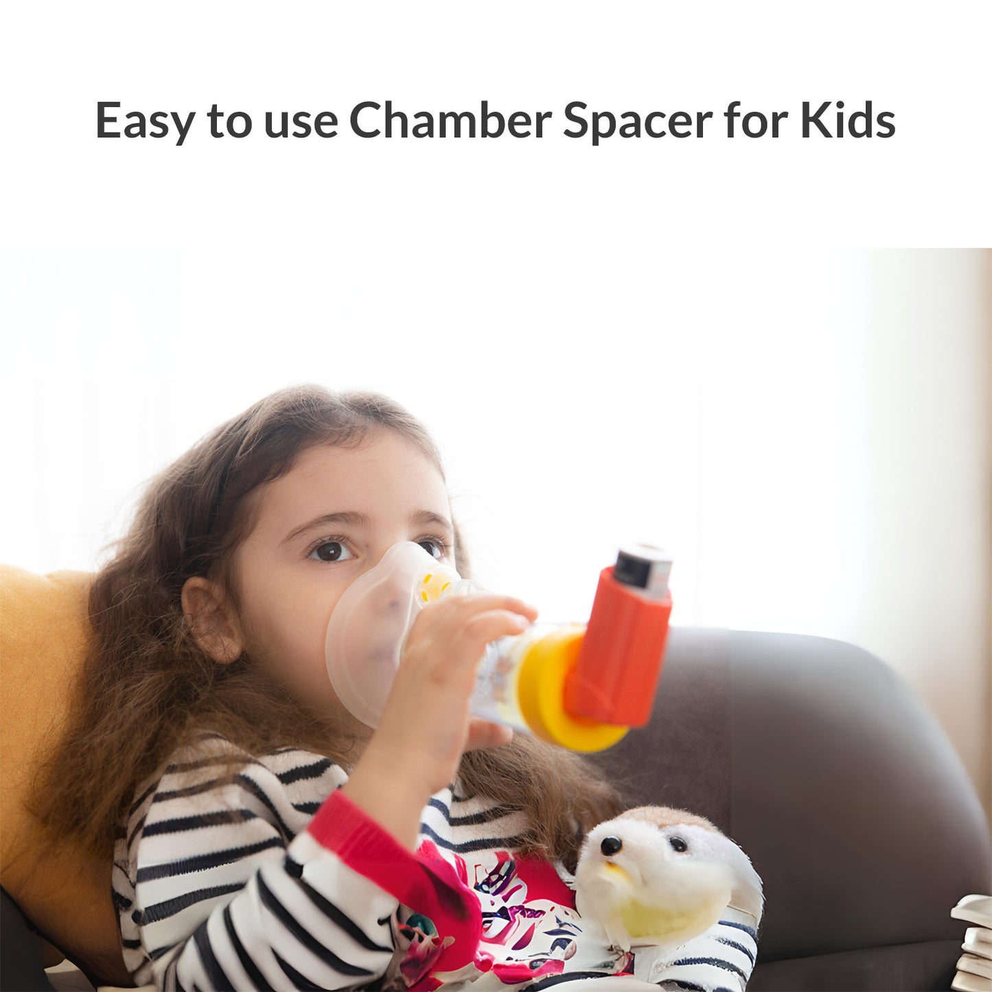iCare® SE02 MediSpacer Chamber Spacer (NO INHALER INCLUDED) for Kids with Medium Mask, Sealed Package, Clean and Safe, for with your Asthma Inhaler, Ventolin via Chamber Spacer