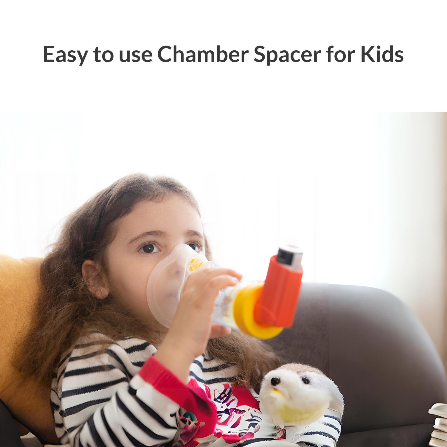 iCare® SE02 MediSpacer Chamber Spacer (NO INHALER INCLUDED) for Kids with Medium Mask, Sealed Package, Clean and Safe, for with your Asthma Inhaler, Ventolin via Chamber Spacer