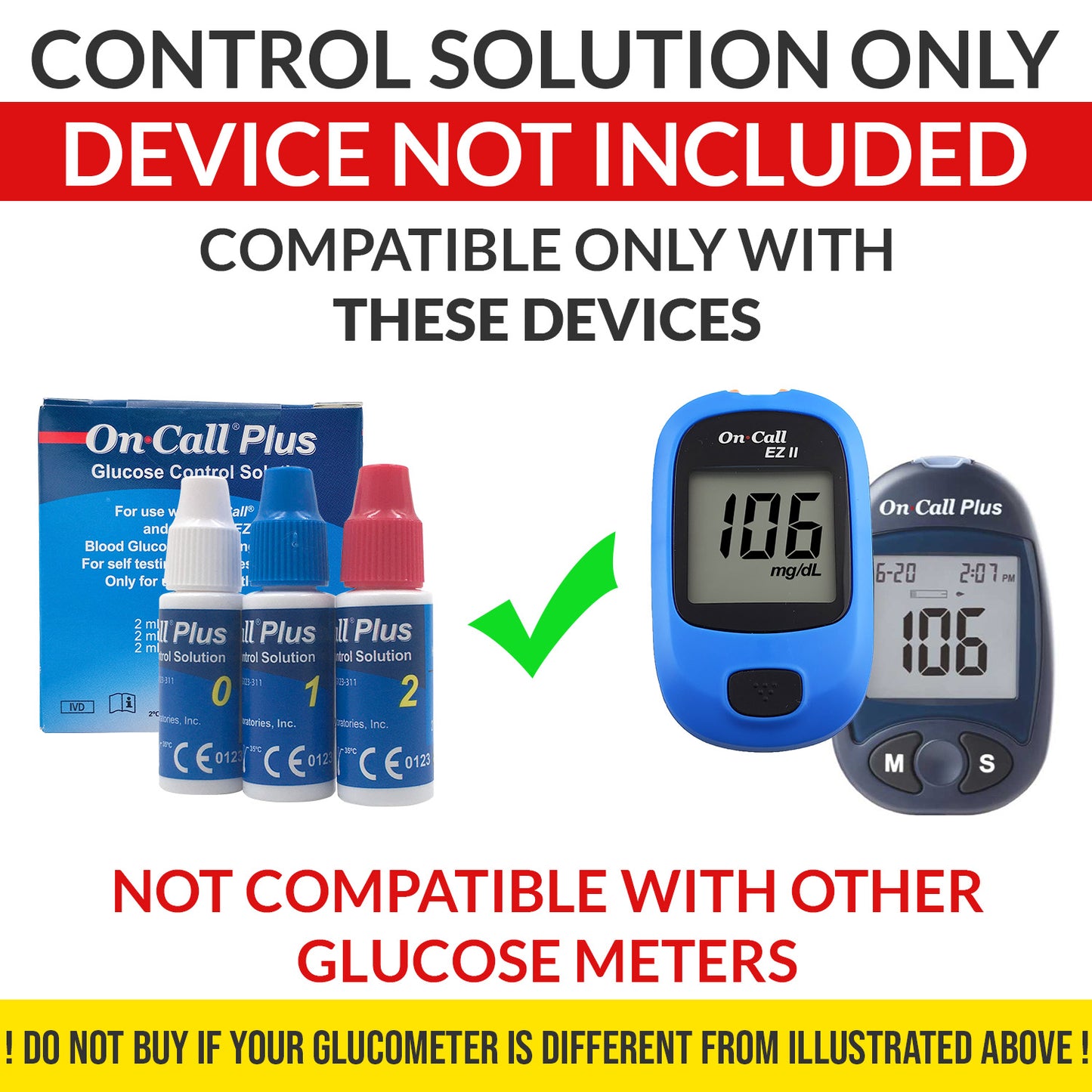 iCare® On Call Plus Control Solution Level 0 to Level 2 for On Call EZII Glucose Meter
