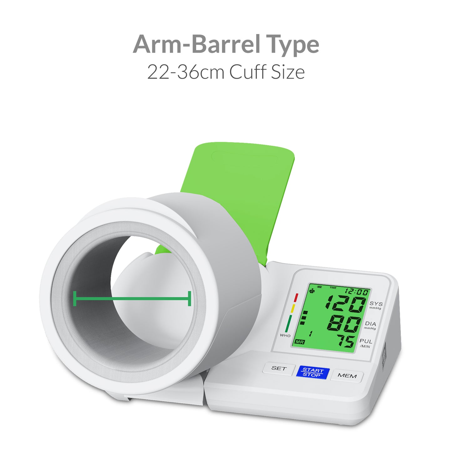 iCare BK38 Rechargeable Blood Pressure Monitor Digital Arm-Barrel Type Size 22-36cm Cuff BP Monitor