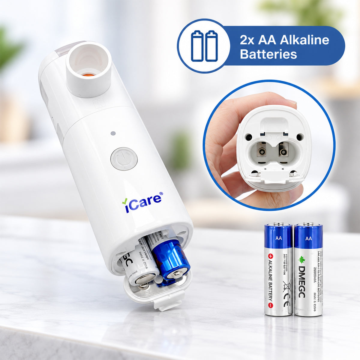 iCare N64 FlexiAir Portable Mesh Nebulizer with Replaceable Mesh, USB/Battery Powered, Mouthpiece & Masks for Kids and Adults