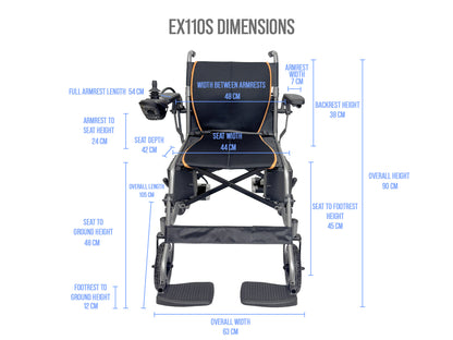 iCare EX110-Z Steel Electric Wheelchair with Lead-Acid Battery