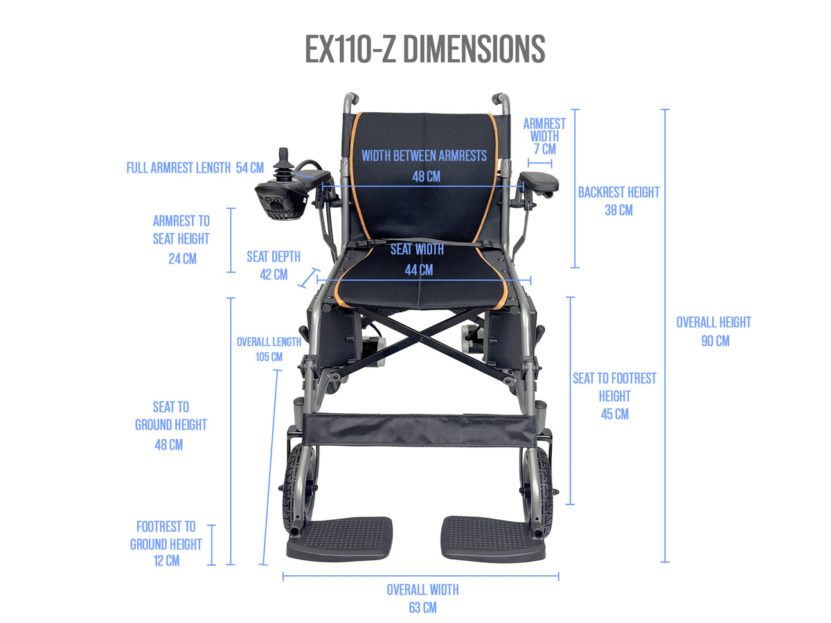 iCare EX110-Z Steel Electric Wheelchair with Lead-Acid Battery