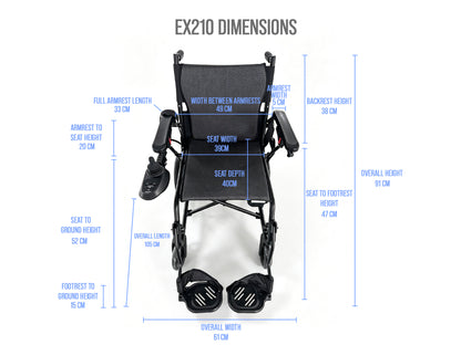 iCare EX210 Aluminum Electric Wheelchair with Lithium Battery