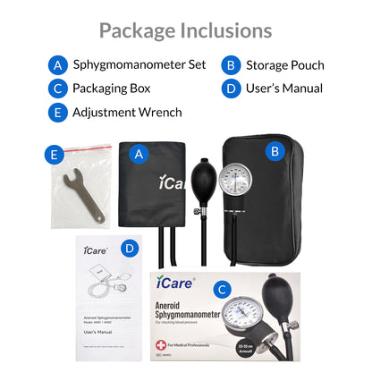 iCare AN02 Aneroid Sphygmomanometer for Blood Pressure Monitoring (No Stethoscope included)