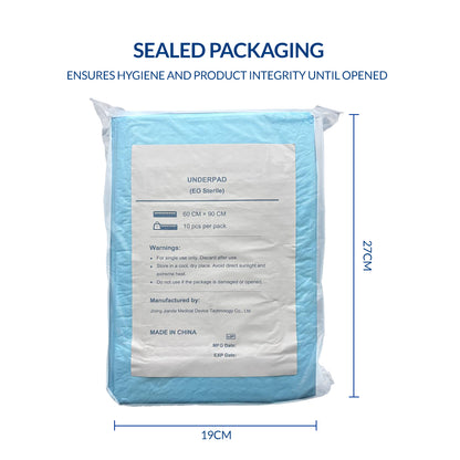 iCare 10pcs Disposable Underpads Large (60x90)