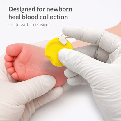 iCare SafeEdge Neo Heel Incision Safety Lancet for Newborn Blood Sampling, Sterile, Single-Use, Latex Free, Comfort Grip, Safety Engineered