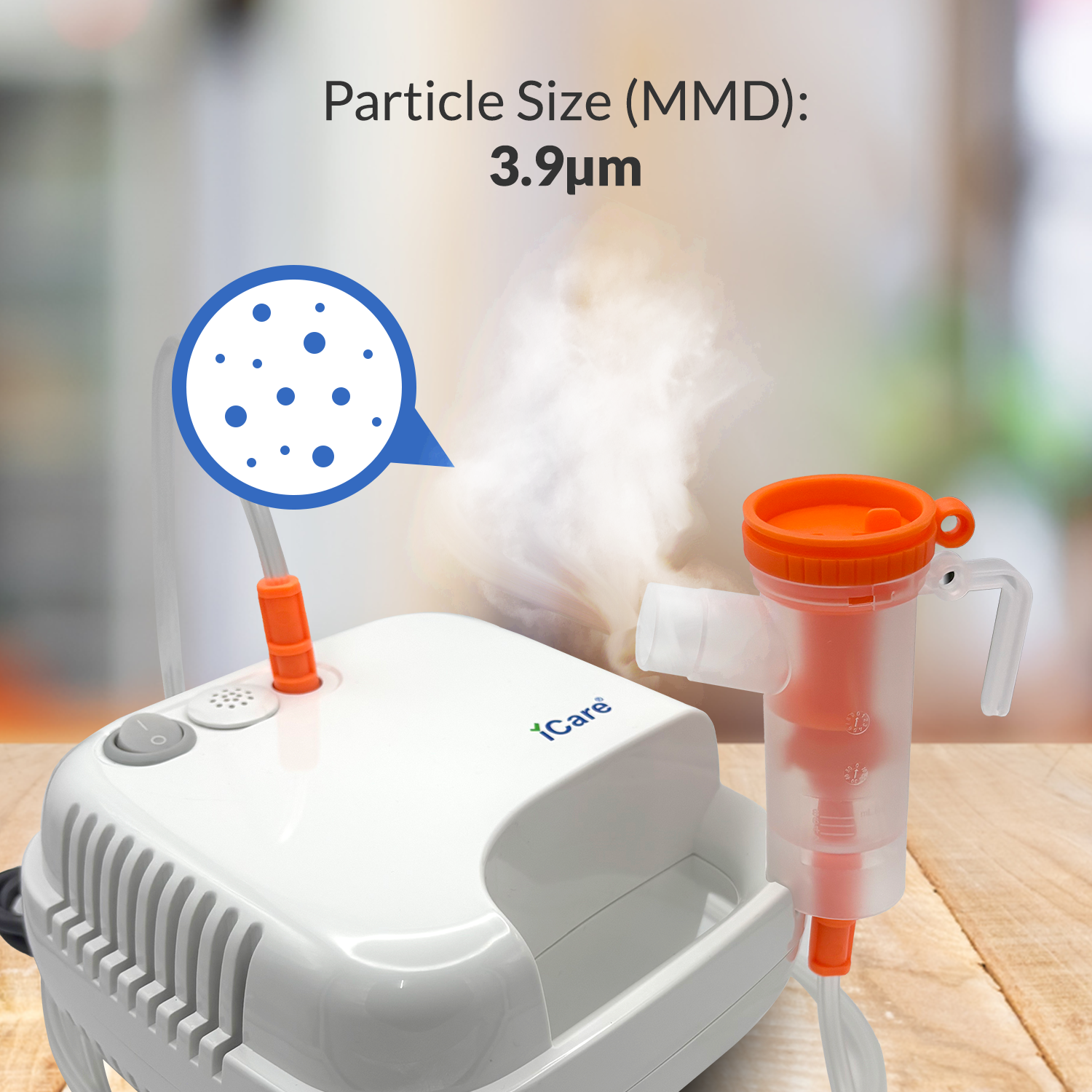 iCare N63 NebuLuxe Compressor Nebulizer with Nebulizer Kit and Aerosol Mask for Adult and Pediatric Patients