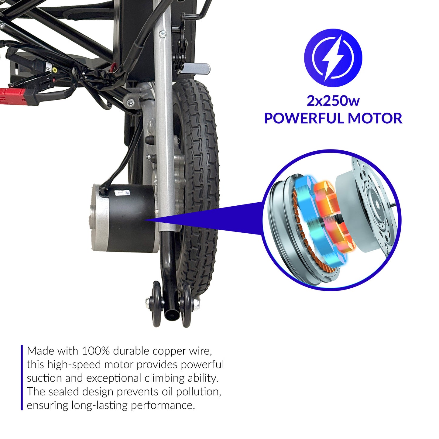 iCare EX110S Steel Electric Wheelchair with Lead-Acid Battery