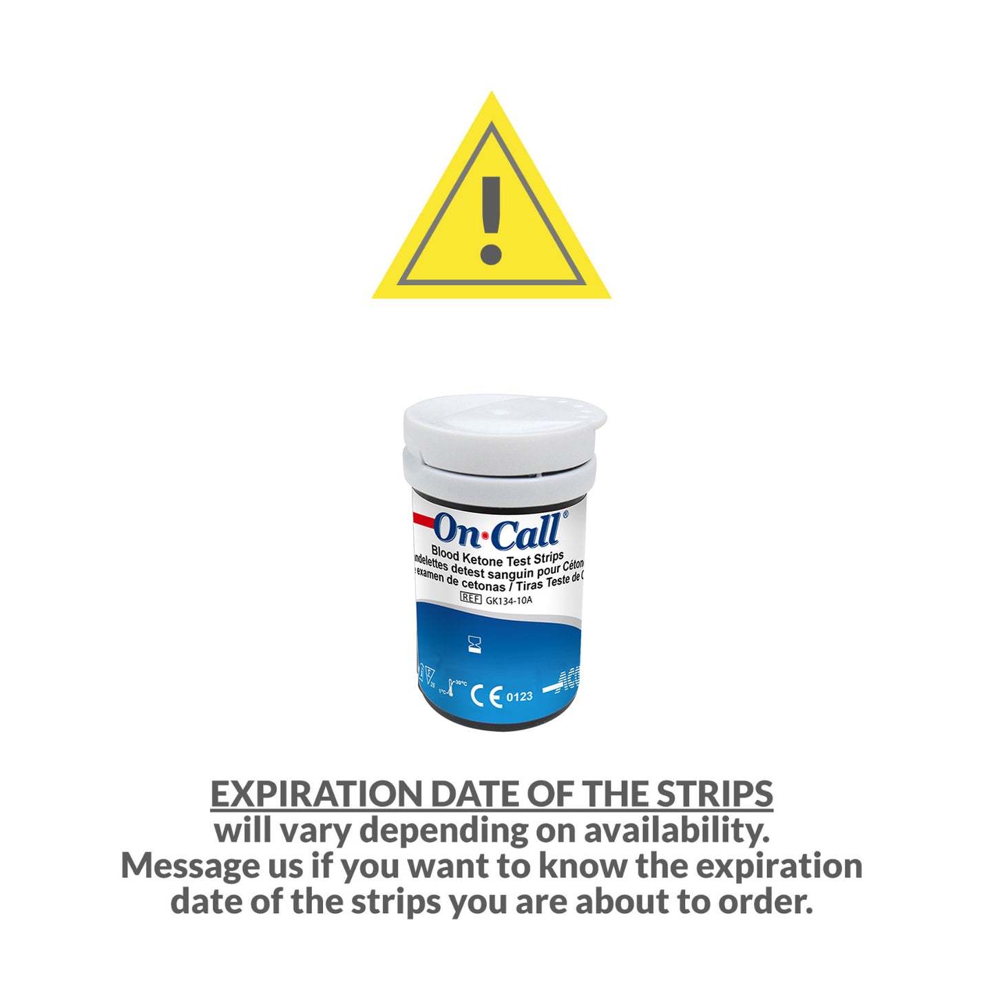 iCare® Ketone-T25 On Call Blood Ketone Strips 25pcs+Lancet25pc USE WITH On Call GK Glucose & Ketone Meter ONLY