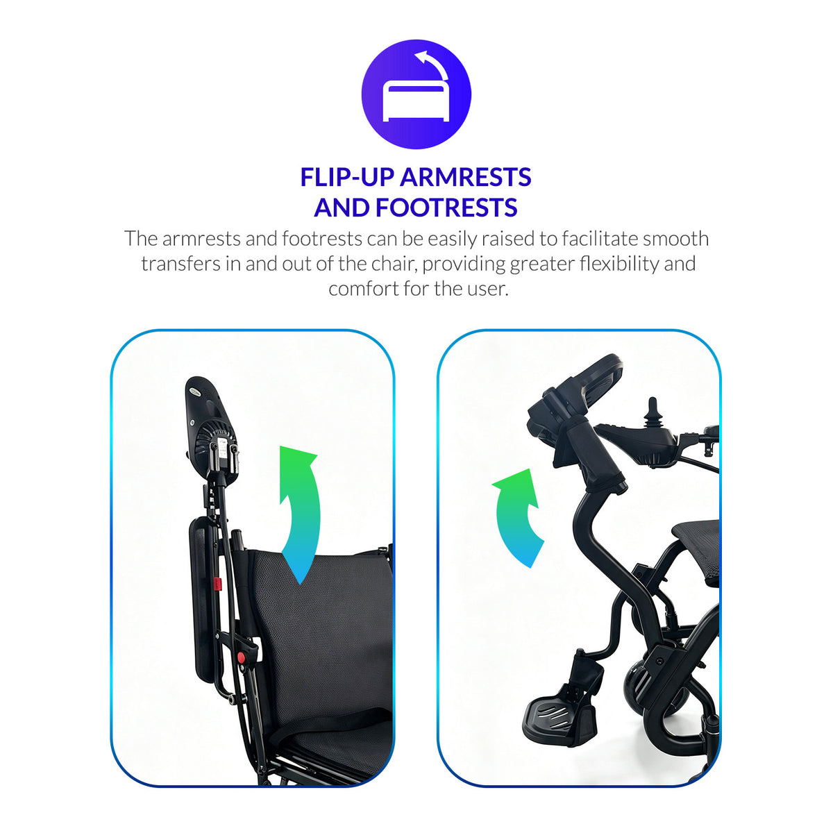 iCare EX210 Aluminum Electric Wheelchair with Lithium Battery