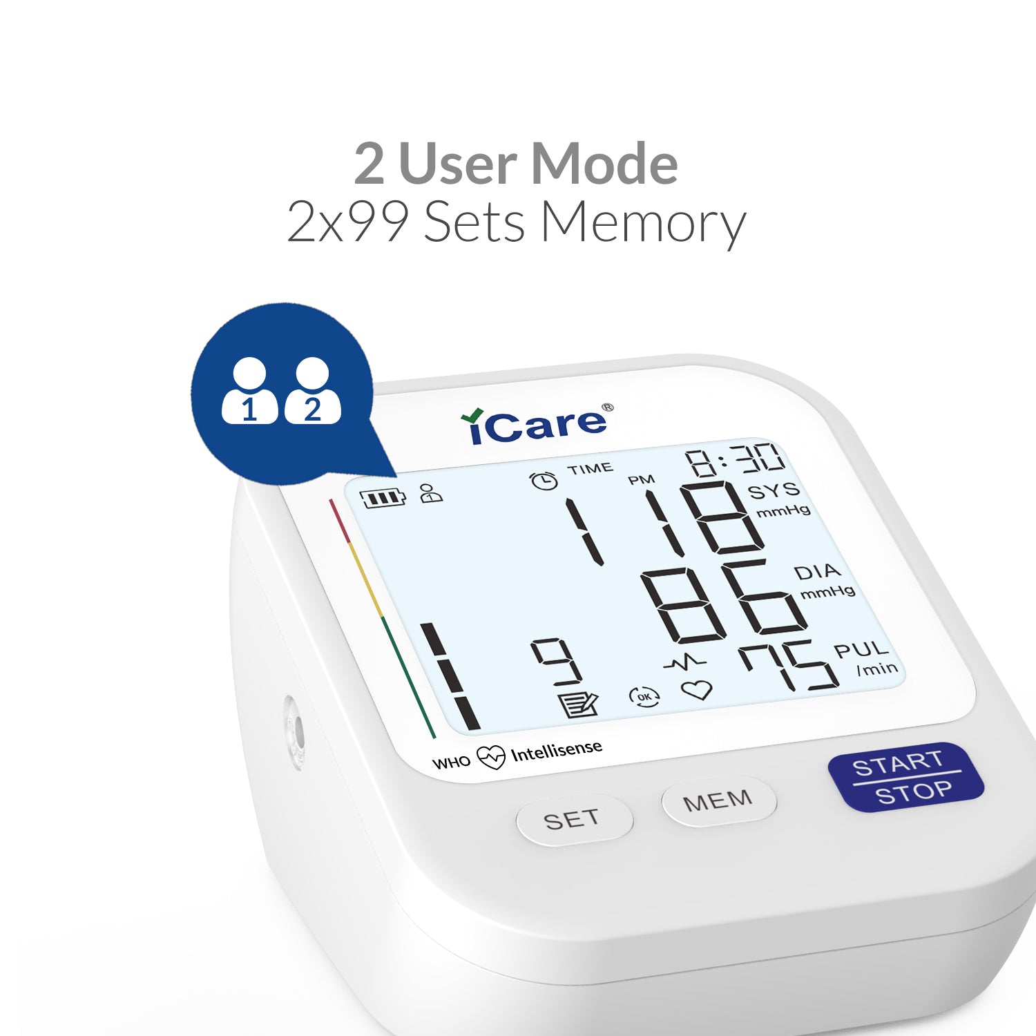iCare® CK239 USB Powered Automatic Digital Blood Pressure Monitor with  Large Screen