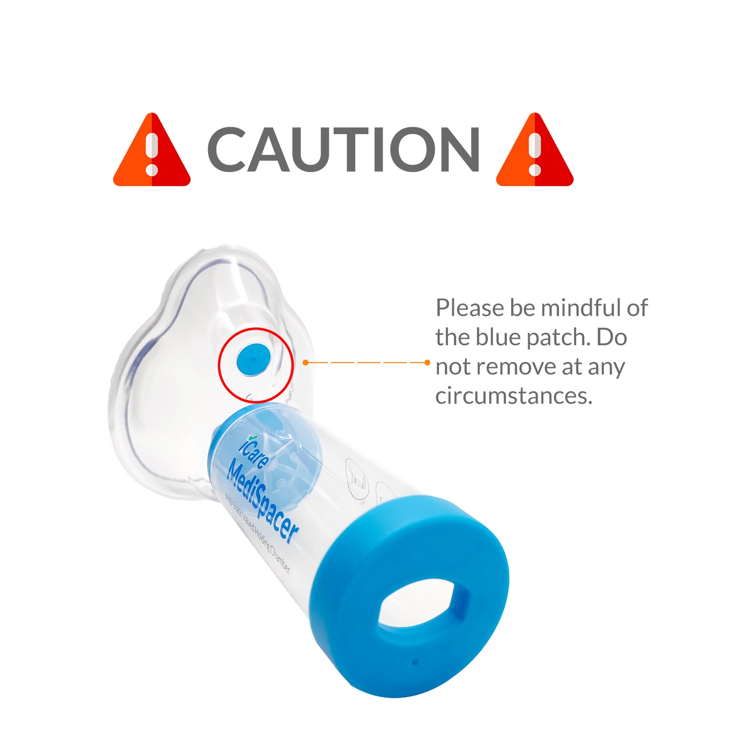 iCare® SE01 MediSpacer Chamber Chamber Spacer (NO INHALER INCLUDED) for Adults with Large Mask, Fit Any Size, Sealed Package, Clean and Safe, for with your Asthma Inhaler, Ventolin via Chamber Spacer