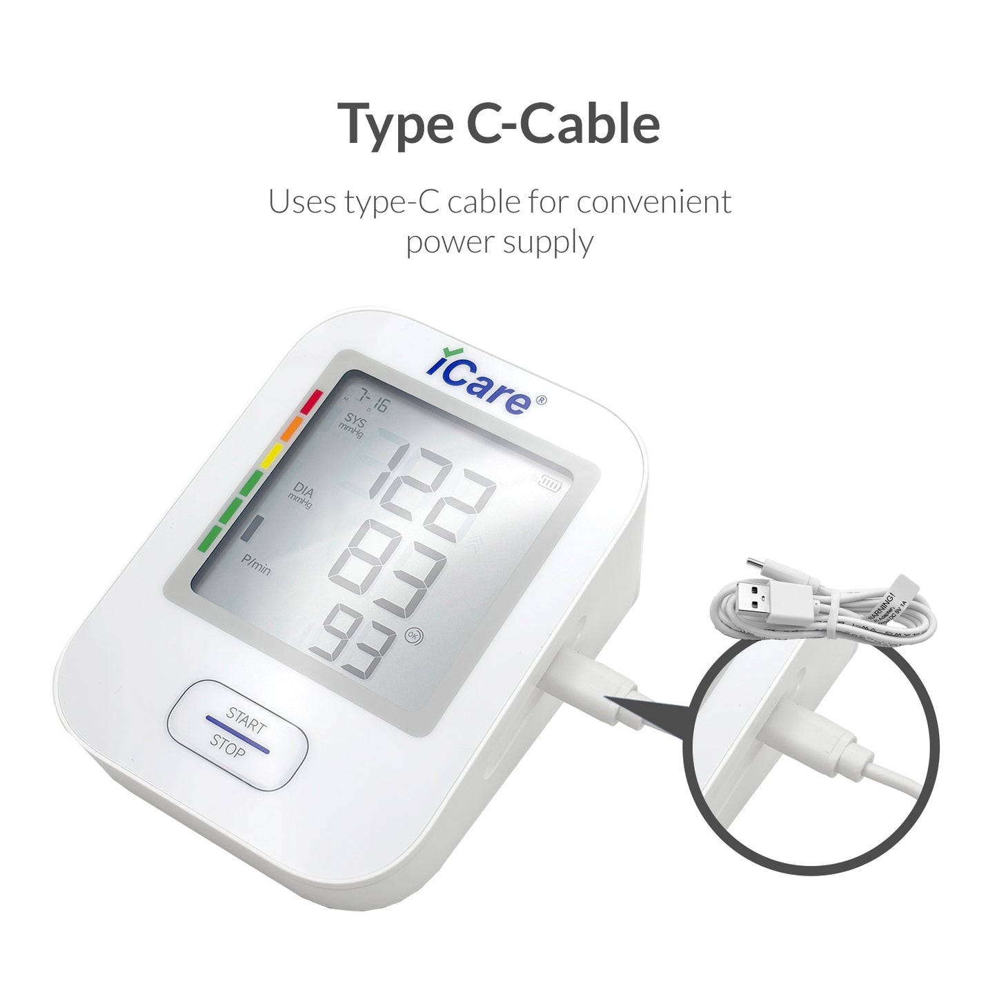 iCare CK323 Automatic Digital Blood Pressure Monitor with Large Cuff (22cm - 45cm), WHO BP Level Indicator, Irregular Heartbeat Indicator, Excessive Motion Indicator