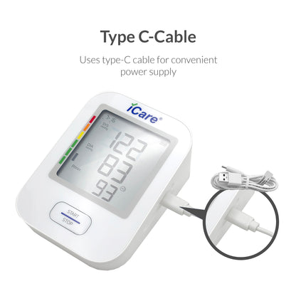 iCare CK323 Automatic Digital Blood Pressure Monitor with Large Cuff (22cm - 45cm), WHO BP Level Indicator, Irregular Heartbeat Indicator, Excessive Motion Indicator