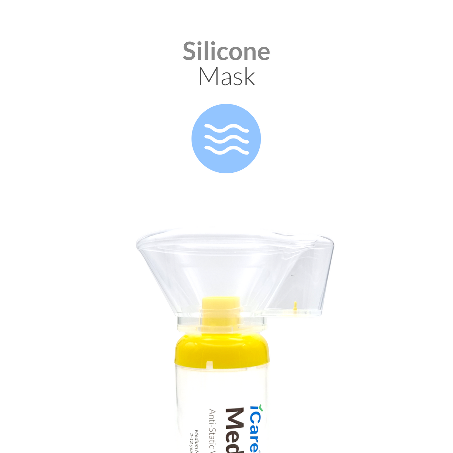 iCare® SE02 MediSpacer Chamber Spacer (NO INHALER INCLUDED) for Kids with Medium Mask, Sealed Package, Clean and Safe, for with your Asthma Inhaler, Ventolin via Chamber Spacer