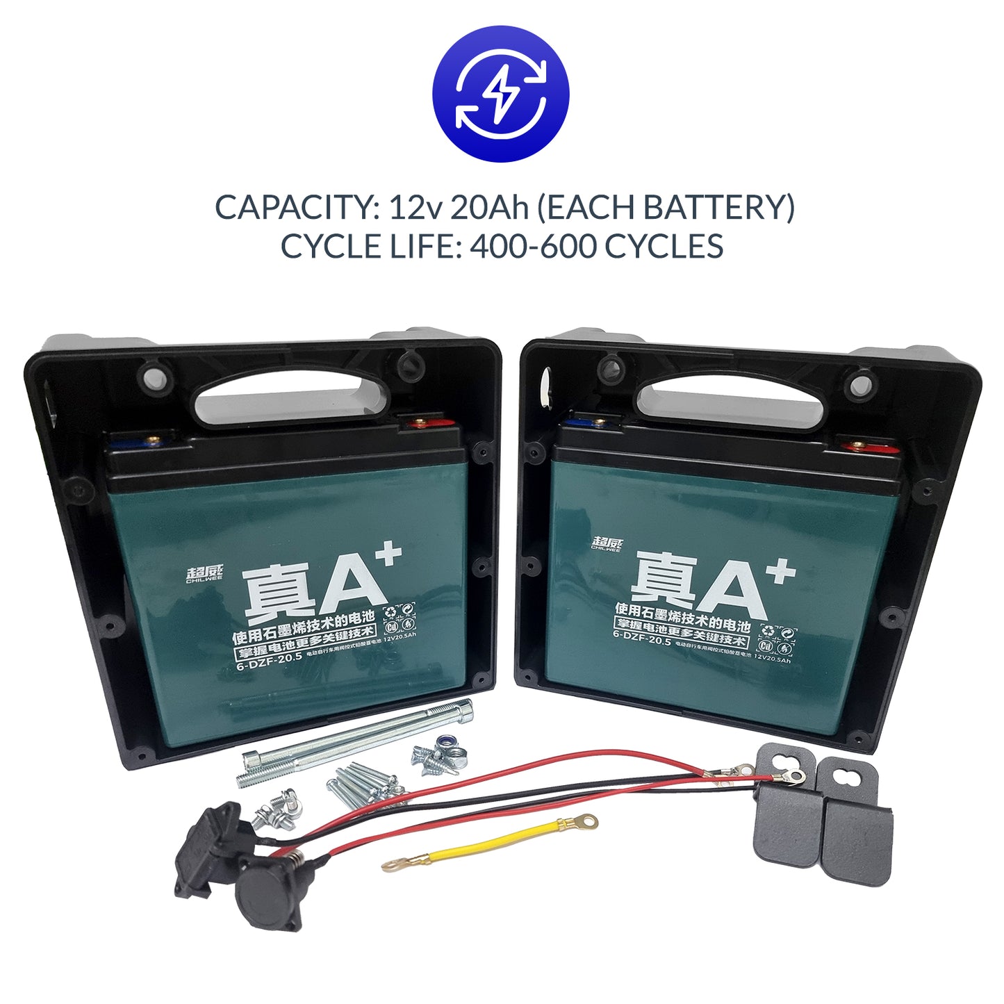 iCare 24V 20AH CHILWEE Lead Acid Battery and Charger for E310-XM and 510-XM Electric Wheelchair