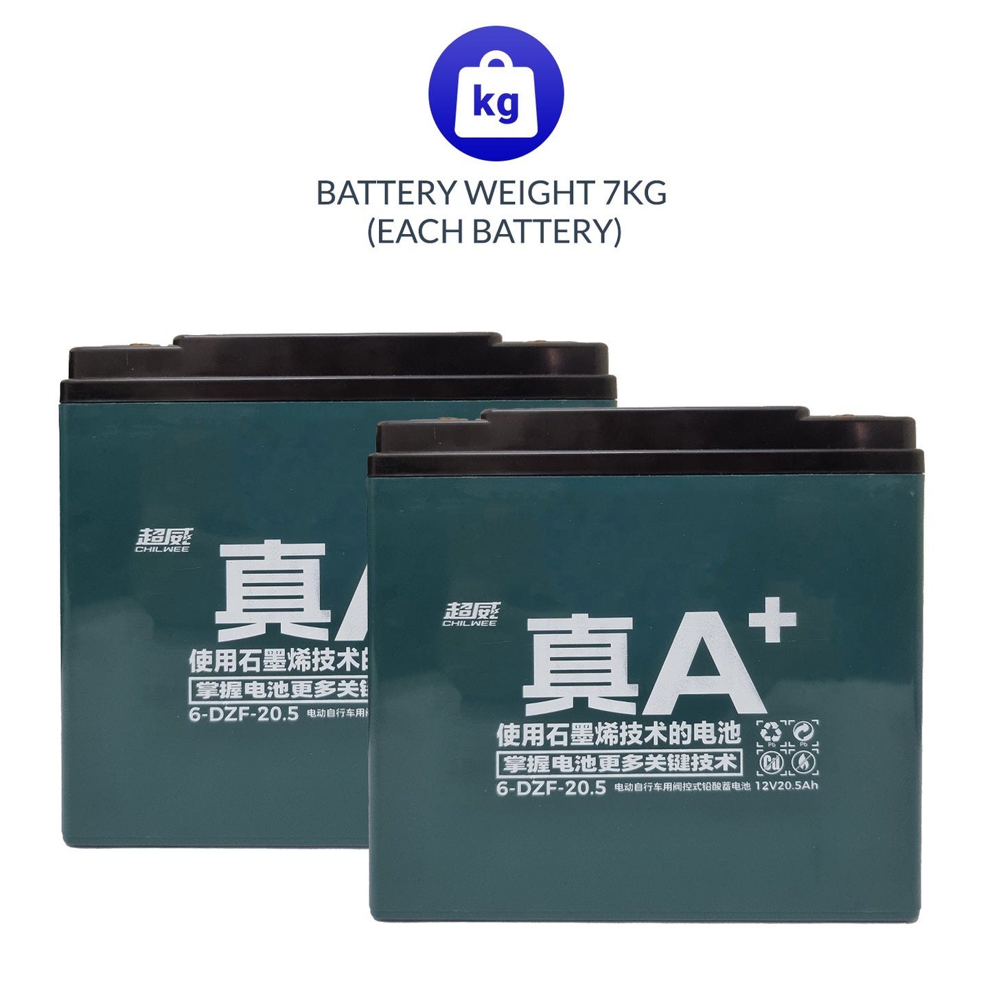 iCare 24V 20AH CHILWEE Lead Acid Battery and Charger for E310 Pro and 510 Power Electric Wheelchair