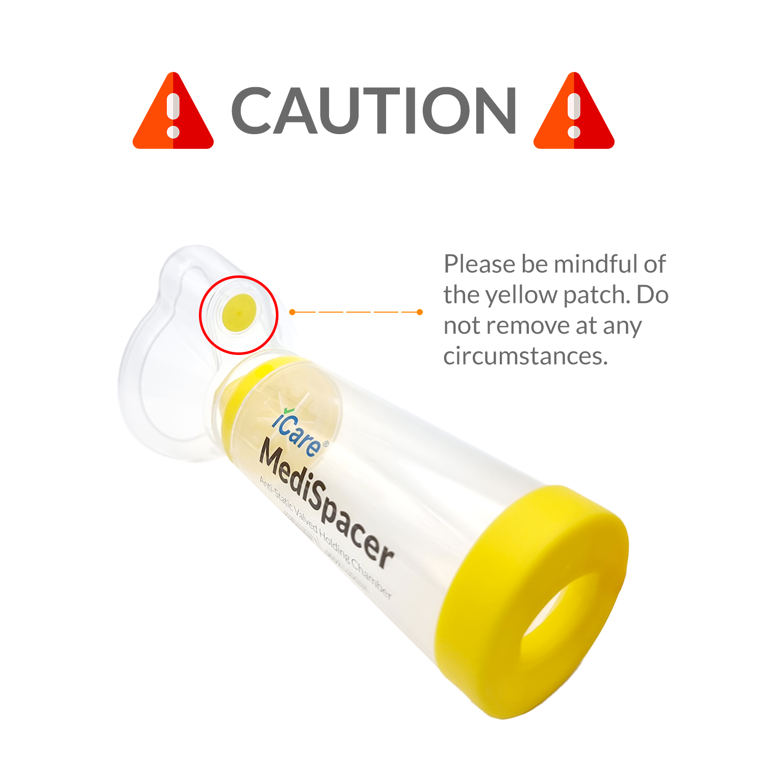 iCare® SE02 MediSpacer Chamber Spacer (NO INHALER INCLUDED) for Kids with Medium Mask, Sealed Package, Clean and Safe, for with your Asthma Inhaler, Ventolin via Chamber Spacer