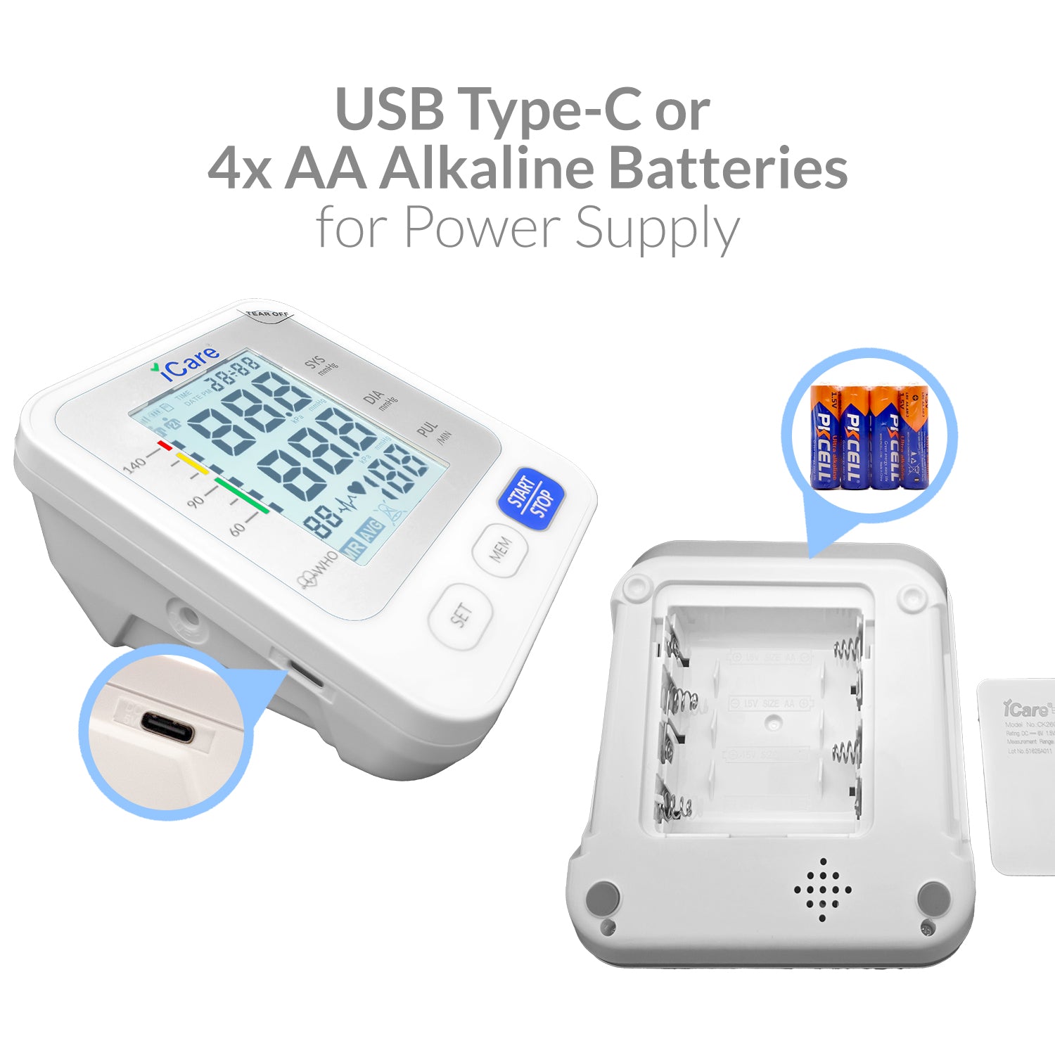 iCare CK260 USB Powered Automatic Digital Blood Pressure Monitor, Small 22-32cm Arm Cuff