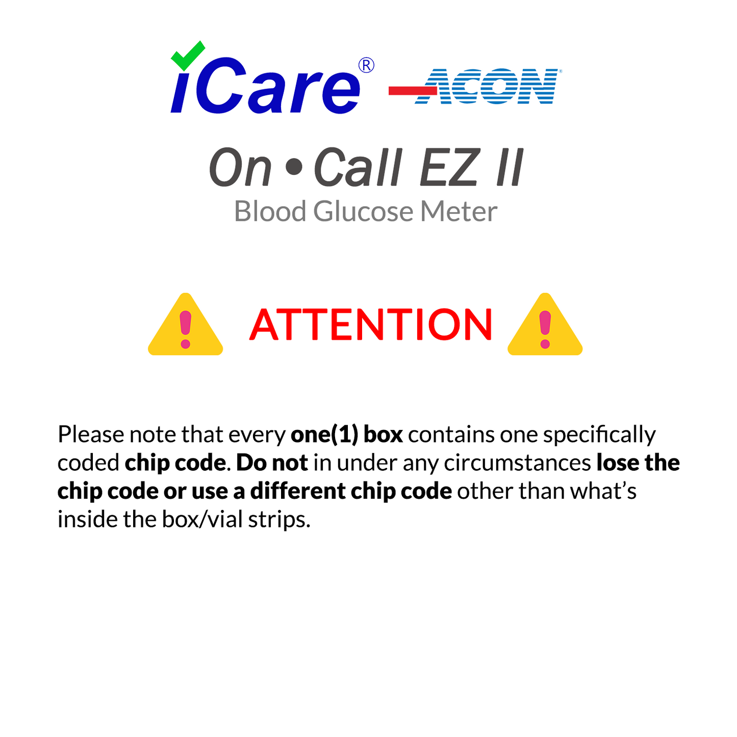 iCare On Call EZII Painless Blood Glucose Meter Device Only