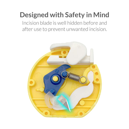 iCare SafeEdge Neo Heel Incision Safety Lancet for Newborn Blood Sampling, Sterile, Single-Use, Latex Free, Comfort Grip, Safety Engineered