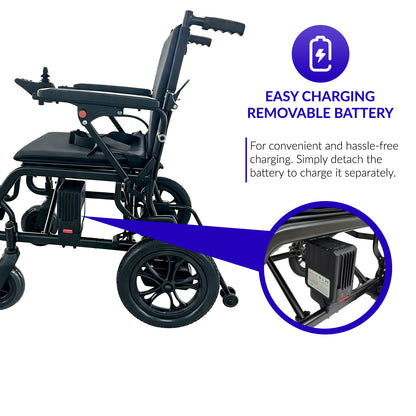 iCare EX210 Aluminum Electric Wheelchair with Lithium Battery