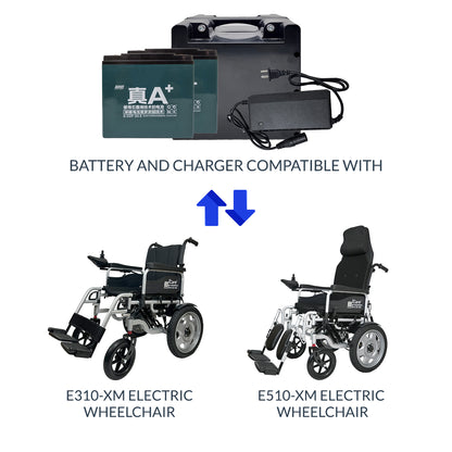 iCare 24V 20AH CHILWEE Lead Acid Battery and Charger for E310-XM and 510-XM Electric Wheelchair
