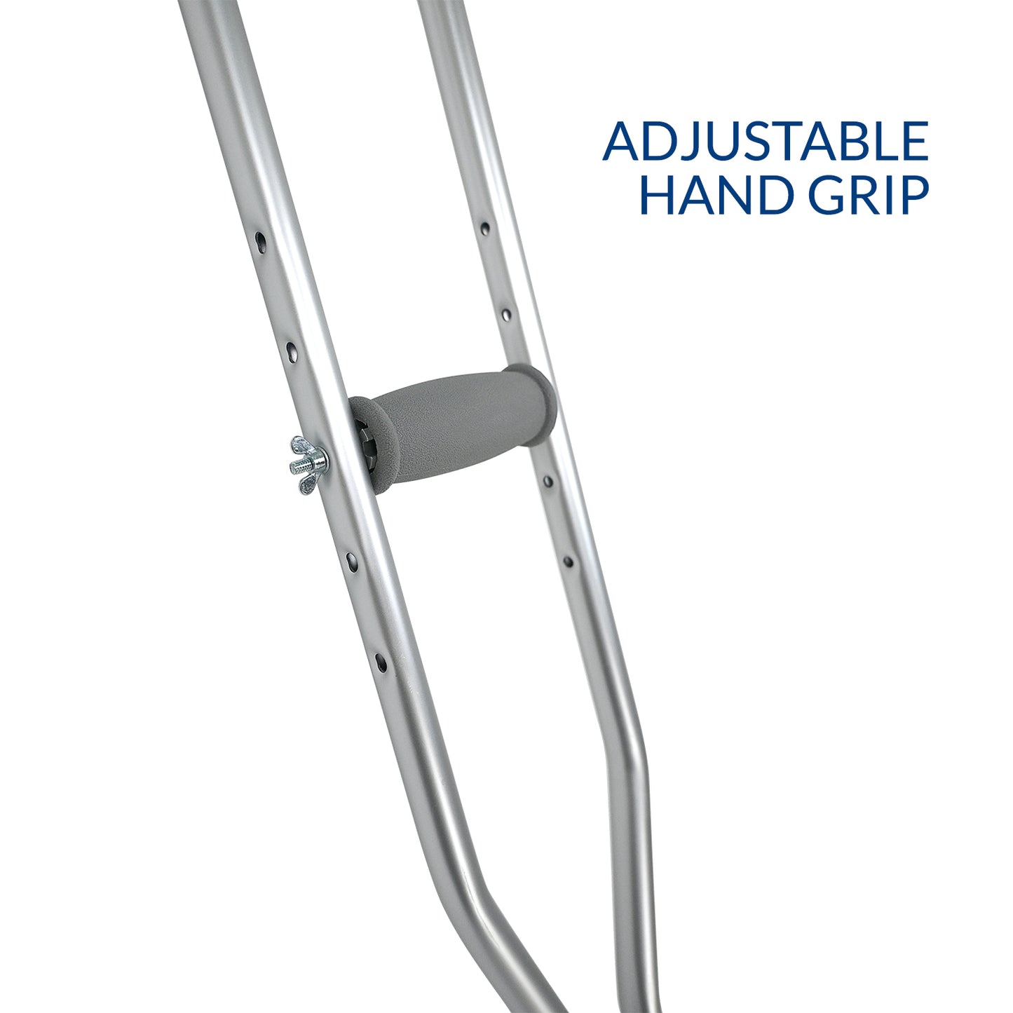 iCare® UC110 StepAid Aluminum Crutch with Adjustable Hand Grip, Adjustable Length and Anti-Slip Tip for Disability and Injury Support