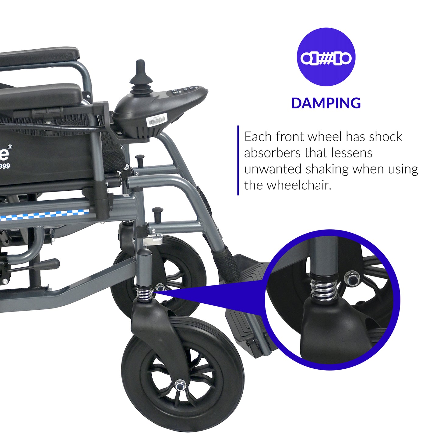 iCare® E310 Pro New Model Electric Wheelchair HEAVY DUTY (110kg Load Limit, 50kg Wheelchair Weight)