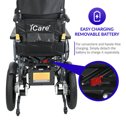 iCare® E310 Pro New Model Electric Wheelchair HEAVY DUTY (110kg Load Limit, 50kg Wheelchair Weight)
