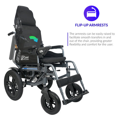 iCare® E310 Pro New Model Electric Wheelchair HEAVY DUTY (110kg Load Limit, 50kg Wheelchair Weight)