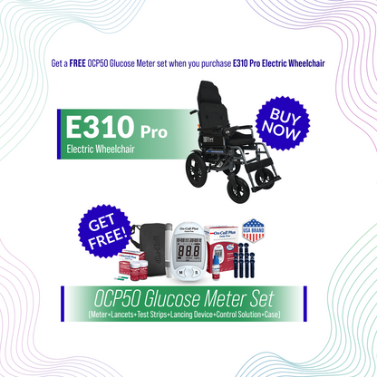 iCare® E310 Pro New Model Electric Wheelchair HEAVY DUTY (110kg Load Limit, 50kg Wheelchair Weight)