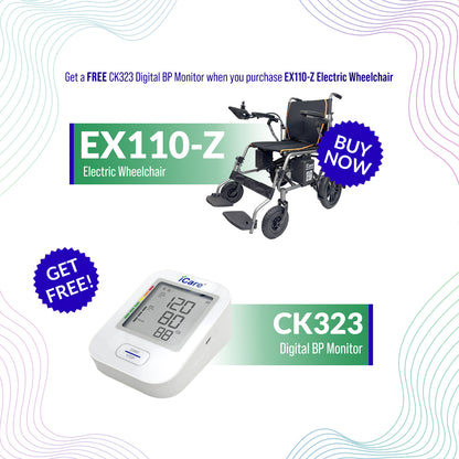 iCare EX110-Z Steel Electric Wheelchair with Lead-Acid Battery