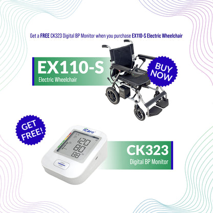 iCare EX110-S Steel Electric Wheelchair with Lead-Acid Battery