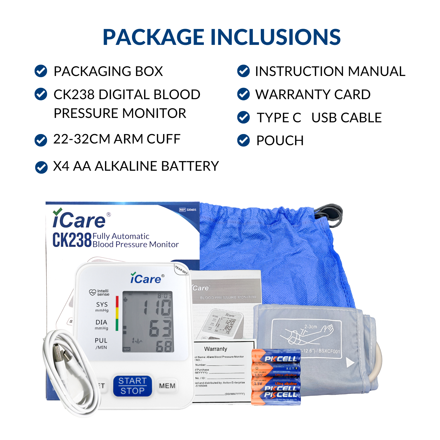 iCare Bundle Deal 35 OX001 Fingertip Pulse Oximeter + N61 MediMist Compressor Nebulizer Kit + CK238 Digital BP Monitor Bundle