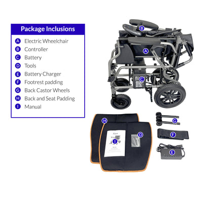 iCare EX110-Z Steel Electric Wheelchair with Lead-Acid Battery