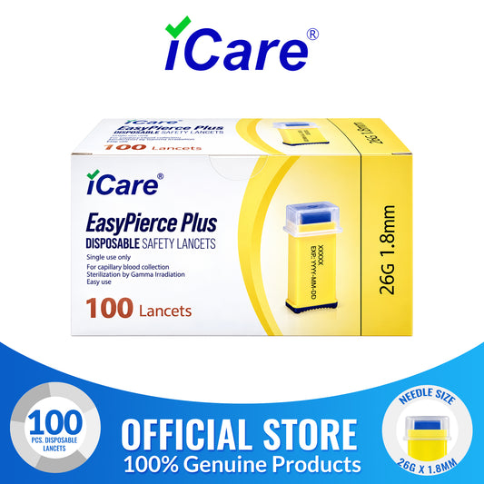 iCare EasyPierce Plus Disposable Safety Lancets 26Gx1.8mm