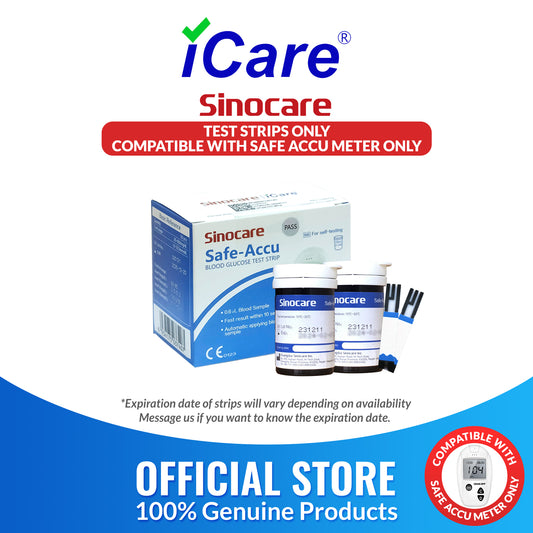 iCare® Safe Accu Glucose Test Strips COMPATIBLE WITH SAFE ACCU GLUCOSE METER ONLY