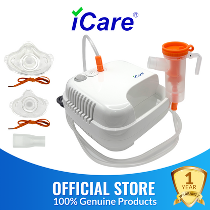 iCare N63 NebuLuxe Compressor Nebulizer with Nebulizer Kit and Aerosol Mask for Adult and Pediatric Patients