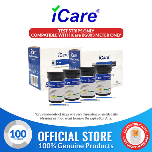 iCare BS003 100pcs Test Strips Compatible with BG003 Blood Glucose Meter ONLY