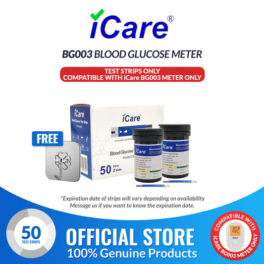 iCare 50pcs Blood Glucose Test Strips for iCare BG003 Blood Glucose Meter Compatible with BG003 Blood Glucose Meter  ONLY