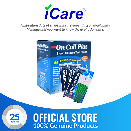 iCare® On Call EZII Test Strips 25/50/100/200 Pieces in Vial➜ ONLY COMPATIBLE WITH EZII GLUCOSE METER