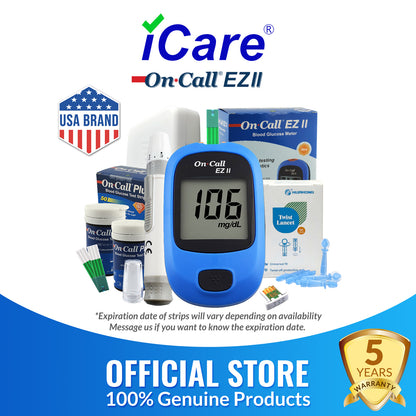 ACON On Call EZII Painless Blood Glucose Meter with Test Strips and Lancets