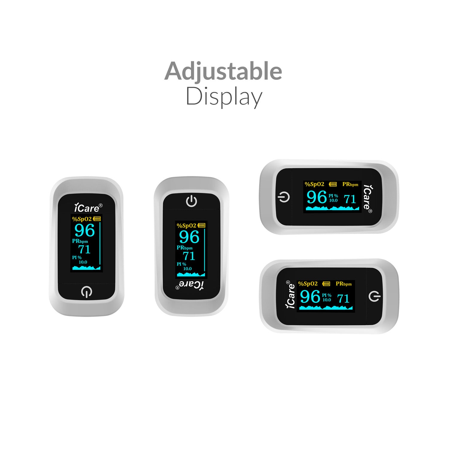 iCare® OX001 Fingertip Pulse Oximeter, (SpO2)Blood Oxygen Saturation Monitor with Pulse Rate Measure