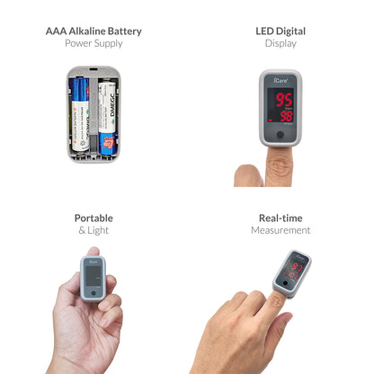 iCare Bundle Deal 13 OX002 Oximeter + E66 Infrared Thermometer + CK260 BP Monitor, Fingertip Pulse Oximeter with Infrared Forehead Thermometer and Blood Pressure Monitor Bundle