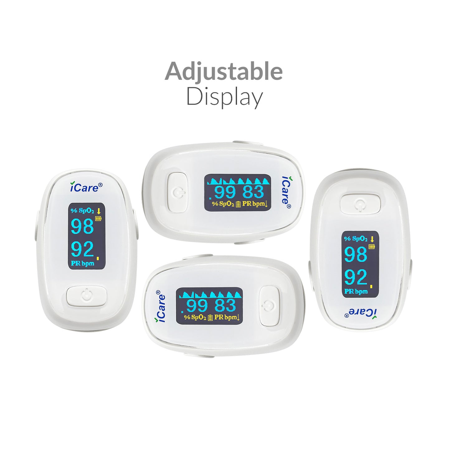 iCare OX005 Fingertip Pulse Oximeter with Spo2 and Pulse Rate Reading For Ages 2 years old and Up